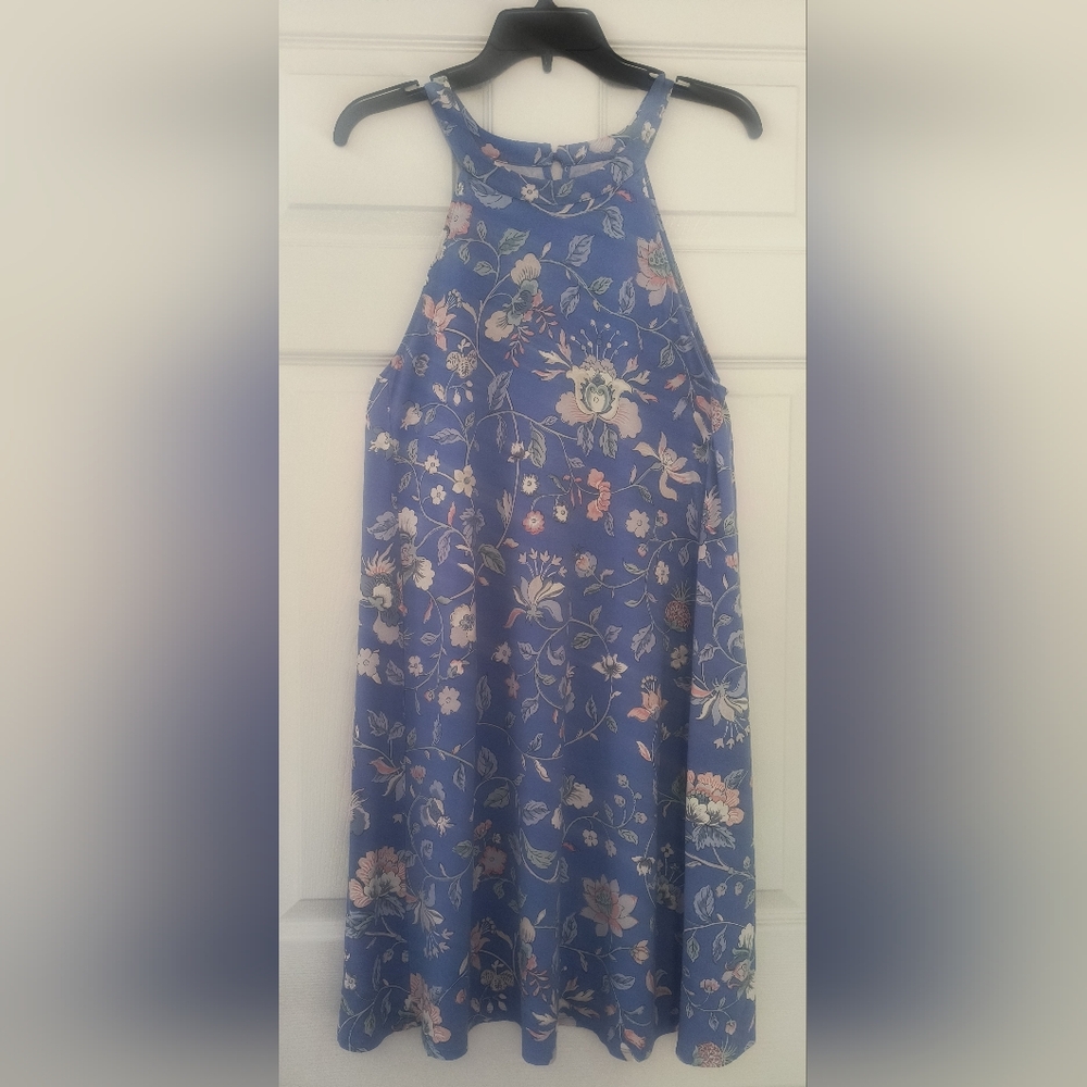 Loft Blue Floral Sleeveless Sundress M